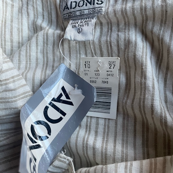 NWT 1990s Adonis‎ Striped Button Down Cotton Sun Dress - Picture 6 of 6